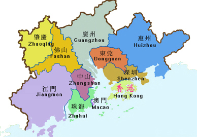 中港交界邻近區域圖